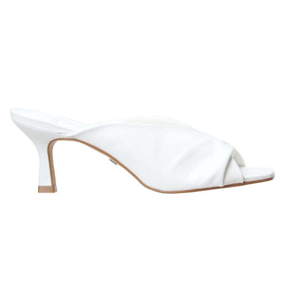 NEW CARRANO women's sage slide leather sandal in white